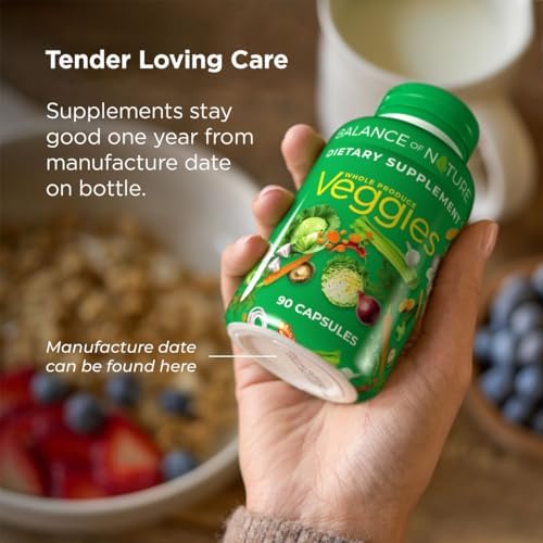 Balance of Nature Fruits & Veggies Supplements - Whole Fruit and Vegetable Ingredients for Women, Men, and Kids - 90 Fruit Capsules, 90 Veggie Capsules - 2 Sets - Image 6