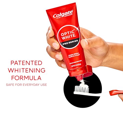 Colgate Optic White Pro Series Whitening Toothpaste with 5% Hydrogen Peroxide, Stain Prevention, 3 Oz Tube - Image 4