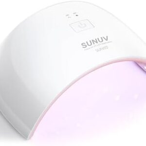 SUNUV UV LED Nail Lamp, Nail Dryer for Gel Nail Polish UV Light for Nails with Sensor 2 Timers SUN9C Pink Gift for Women Girls