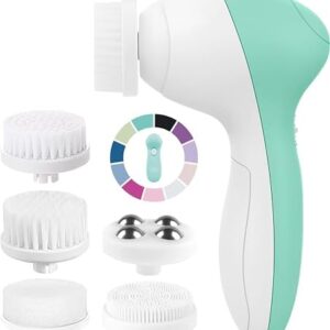 Face Scrubber | Facial Cleansing Brush Exfoliator Skin Care Products Beauty Products Powered Electric Wash Exfoliating Spin Cleanser Cleaning Scrub Including 7 Heads (Opal)