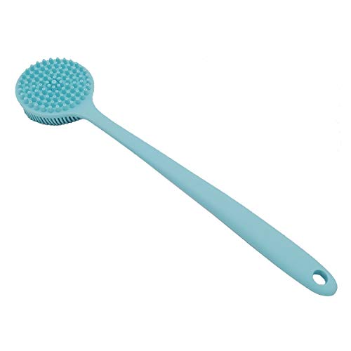DNC Soft Silicone Back Scrubber Shower Bath Body Brush with Long Handle (Blue) - Image 9