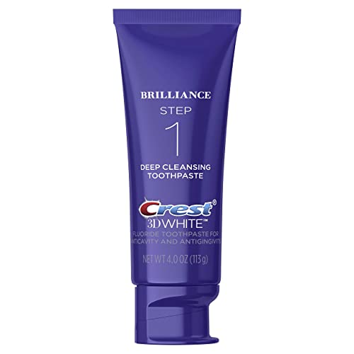 Crest 3D White Brilliance 2 Step Kit, Crest 3D White Toothpaste, Deep Clean Toothpaste (4oz) + Teeth Whitening Gel (2.3oz) - Image 4