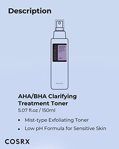 COSRX AHA/BHA Treatment Toner 5.07 fl.oz/ 150ml, Facial Exfoliating Spray for Whiteheads, Pores, & Uneven Skin, Korean Toner, Not Tested on Animals, No Parabens, No Sulfates, Korean Skin Care - Image 8