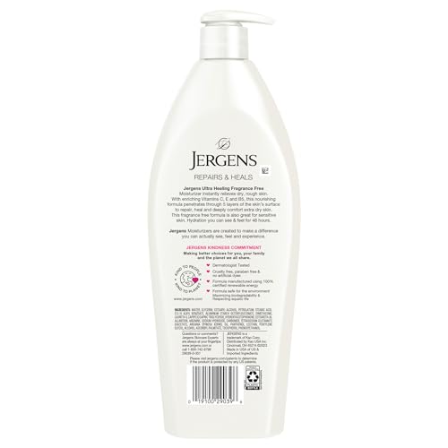 Jergens Ultra Healing Moisturizer for Dry Skin, Hand and Body Lotion for Men and Women, Fragrance Free, with Vitamins C, E and B5, 21 Oz - Image 7