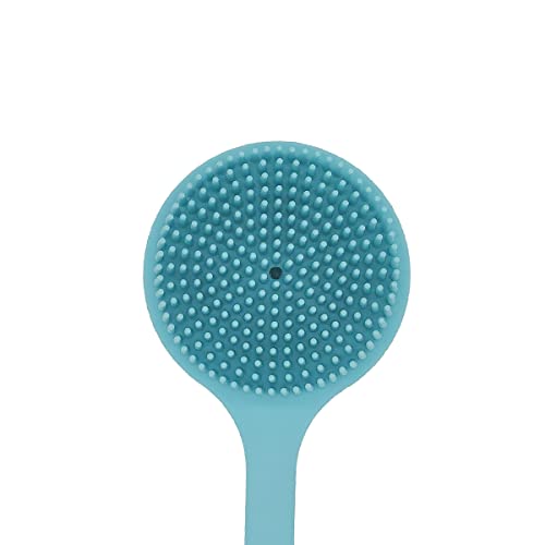 DNC Soft Silicone Back Scrubber Shower Bath Body Brush with Long Handle (Blue) - Image 7