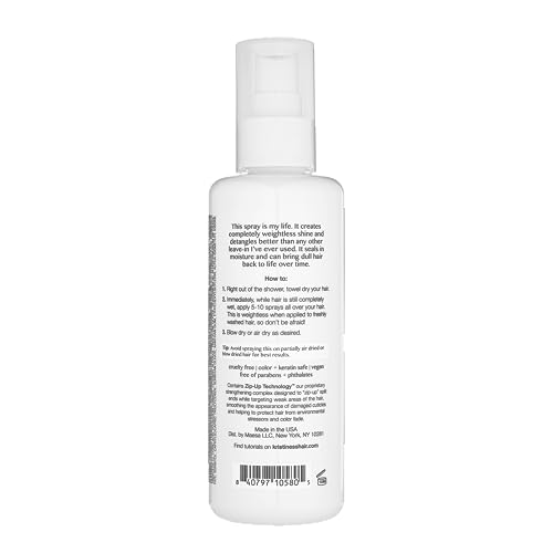 Kristin Ess Castor Oil Leave In Conditioner Spray for Curly, Dry + Damaged Hair - Anti-Frizz Moisturizing Deep Conditioner - Volume + Repair - Color Safe Women's Styling Product - Pear Fragrance - Image 2