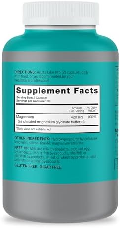 Qunol Magnesium Capsules 420mg, 100% DV, High Absorption Magnesium Supplement, Extra Strength, Bone and Muscle Health Supplement, 180 Count - Image 2