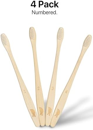 Sea Turtle Plant-Based Bristles, Compact Bamboo Toothbrushes, Soft Natural Toothbrush for Adults (4 Pack) - Image 5