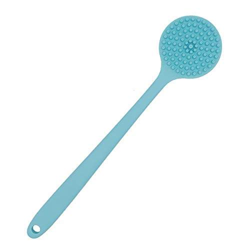 DNC Soft Silicone Back Scrubber Shower Bath Body Brush with Long Handle (Blue) - Image 6