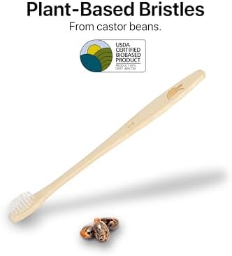 Sea Turtle Plant-Based Bristles, Compact Bamboo Toothbrushes, Soft Natural Toothbrush for Adults (4 Pack) - Image 3