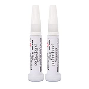 Nailene Perfect Bond Nail Glue - Durable, Easy to Apply False Nail Glue – Repairs Natural Nails – Quick-Drying Nail Adhesive Lasts Up to 7 Days - Pink Tint - 2 g/0.07 oz - 2 Pack