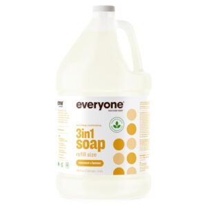 Everyone 3-in-1 Soap, Body Wash, Bubble Bath, Shampoo, 1 Gallon, Coconut and Lemon, Coconut Cleanser with Plant Extracts and Pure Essential Oils