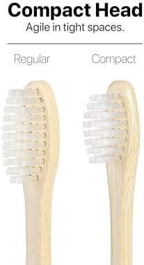 Sea Turtle Plant-Based Bristles, Compact Bamboo Toothbrushes, Soft Natural Toothbrush for Adults (4 Pack) - Image 2