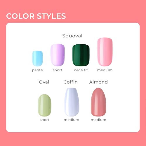 KISS imPRESS No Glue Mani Press On Nails, Color, 'Point Pink', Pink, Short Size, Squoval Shape, Includes 30 Nails, Prep Pad, Instructions Sheet, 1 Manicure Stick, 1 Mini File - Image 3