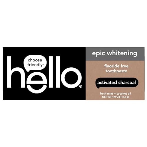 hello Activated Charcoal Epic Whitening Fluoride Free Toothpaste, Fresh Mint + Coconut Oil, Vegan & SLS Free - Image 6