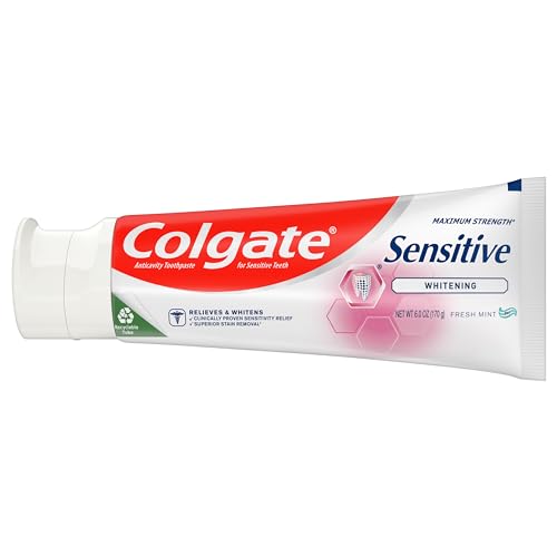 Colgate Whitening Toothpaste for Sensitive Teeth, Enamel Repair and Cavity Protection, Fresh Mint Gel, 6 Oz (Pack of 3) - Image 2