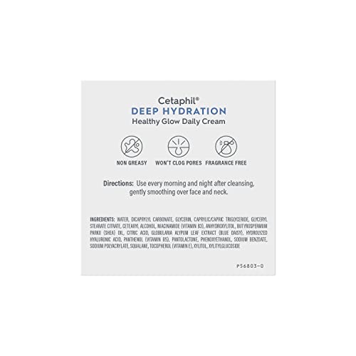 Cetaphil Deep Hydration Healthy Glow Daily Face Cream, 1.7 oz, 48 Hour Dry Skin Face Moisturizer for Sensitive Skin, With Hyaluronic Acid, Vitamin E & Vitamin B5 - Image 2