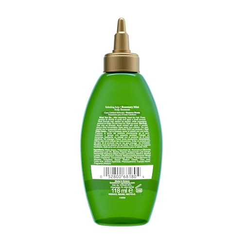 OGX Extra Strength Refreshing Scalp + Rosemary Mint Scalp Treatment, Refreshing Scalp Treatment to Help Remove Scalp Buildup, Minty Leave-In Dry Scalp Treatment for Shiny Hair, 4 fl. Oz - Image 5