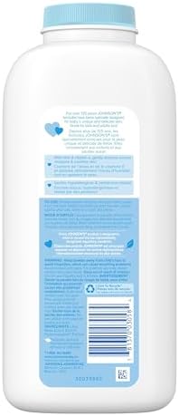 Johnson's Baby Powder, Naturally Derived Cornstarch with Aloe & Vitamin E for Delicate Skin, Hypoallergenic and Free of Parabens, Phthalates, and Dyes for Gentle Baby Skin Care, 15 oz - Image 5