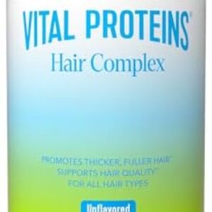 Vital Proteins Collagen Peptides + Biotin 10000mcg Hair Complex, Hair Growth Supplement - Clinically Studied Lustriva to Promote Thicker Fuller Hair, 20g Unflavored Collagen for Women 11.4oz Powder