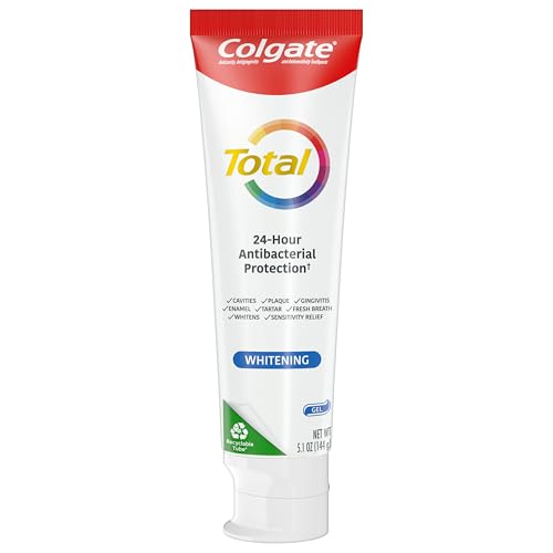 Colgate Total Whitening Toothpaste Gel, 10 Benefits, No Trade-Offs, Freshens Breath, Whitens Teeth and Provides Sensitivity Relief, Mint Flavor, 4 Pack, 5.1 Oz Tubes - Image 8