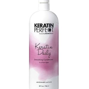Keratin Perfect Keratin Daily Smoothing Conditioner - Hydrating, Healing, Detangling Keratin Nourishment for Damaged Hair - Boost Volume and Control Frizz - Clean Ingredients for Hair Health - 32 oz