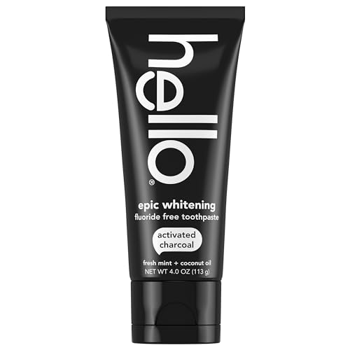 hello Activated Charcoal Epic Whitening Fluoride Free Toothpaste, Fresh Mint + Coconut Oil, Vegan & SLS Free - Image 5