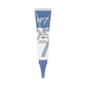 No7 Lift & Luminate Triple Action Eye Cream - Anti-Aging Under Eye Cream for Dark Circles, Puffiness & Wrinkles - Formulated with Vitamin C to Brighten and Refresh Tired Eyes (0.5 Fl Oz)