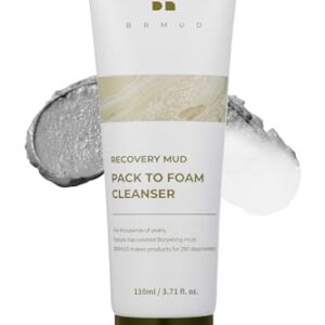 Cardi B Cleanser Recovery Mud Pack to Foam Facial Cleanser | 2-in-1 Hydrating Korean Foaming Cleanser Face Wash for Pore Reduction, Sebum Control & Makeup Cleansing | Clay Mask (3.72 fl oz)