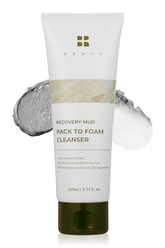 Cardi B Cleanser Recovery Mud Pack to Foam Facial Cleanser | 2-in-1 Hydrating Korean Foaming Cleanser Face Wash for Pore Reduction, Sebum Control & Makeup Cleansing | Clay Mask (3.72 fl oz)