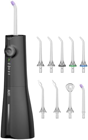 Water Flosser Teeth Pick: 9 Jet Tips Cordless Oral Irrigator with 300ML, 5 Modes Portable Power Dental Flossers, IPX7 Waterproof Rechargeable Electric Waterflosser Machine for Home Travel, Black - Image 9