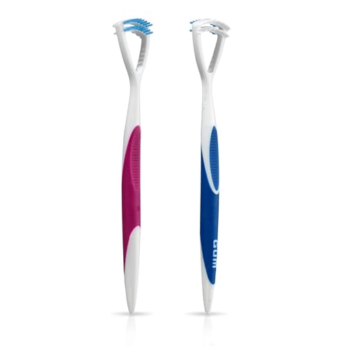 GUM Tongue Cleaner - Dual Action Soft Bristled Tongue Brush with Tongue Scraper for Better Oral Hygiene - Bad Breath Treatment (6pk) - Image 3
