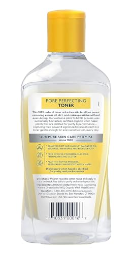 Dickinson's Original Witch Hazel Pore Perfecting Toner, 100% Natural, 16 Ounce Fragrance free - Image 2