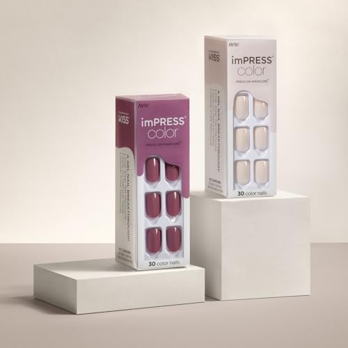 KISS imPRESS No Glue Mani Press On Nails, Color, 'Point Pink', Pink, Short Size, Squoval Shape, Includes 30 Nails, Prep Pad, Instructions Sheet, 1 Manicure Stick, 1 Mini File - Image 5