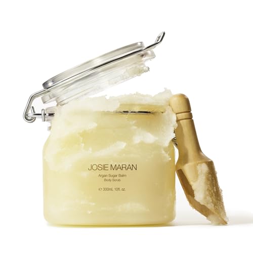Josie Maran Sugar Body Scrub - Argan Oil Exfoliating Sugar Scrub with Coconut Oil & Shea Butter - Softens, Smooths & Hydrates Dry Skin - Vegan & Cruelty Free - Sweet Clementine (10 oz)