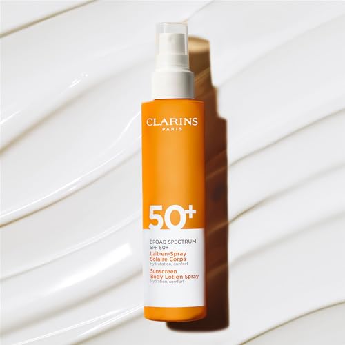 Clarins Body Sunscreen Lotion Spray | Broad Spectrum SPF 50+ | UVA/UVB Protection | Lightweight and No White Cast | Enriched with Antioxidants | All Skin Types, including Sensitive Skin | 5 Ounces - Image 4