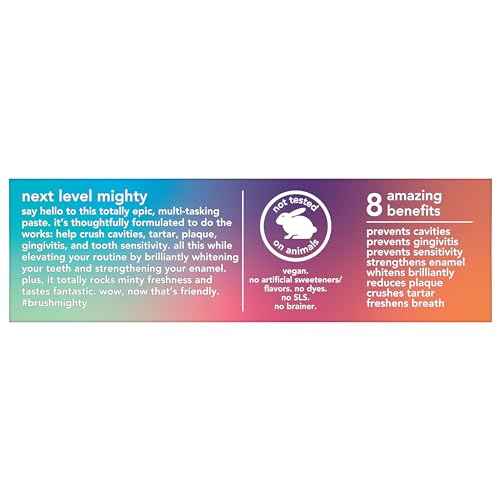 hello Mighty Multitasker Fluoride Toothpaste, 8-in-1 Toothpaste with Minty Flavor, Anticavity, Antigingivitis, Antisensitivity, Strengthens Enamel and Whitens, 2 Pack, 4.0 Oz Tubes - Image 8