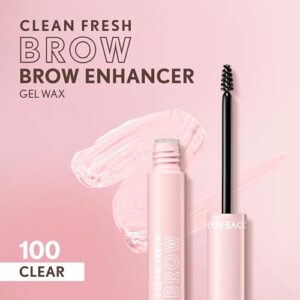 Covergirl Clean Fresh Brow Enhancer, 100 Clear, Gel Wax, Flexible Hold, Non-Sticky, Non-Crunchy, All-Day Wear, Vegan Formula, 0.19oz