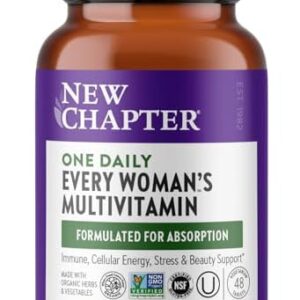 New Chapter Women's Multivitamin for Immune, Beauty + Energy Support with Fermented Nutrients - Every Woman's One Daily, Made with Organic Vegetables & Herbs, Non-GMO, Gluten Free, 48 Count