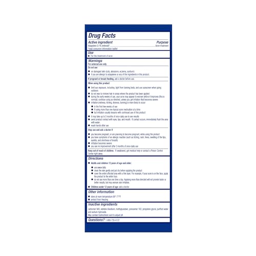 Differin Acne Treatment Gel, 30 Day Supply, Retinoid Treatment for Face with 0.1% Adapalene, Gentle Skin Care for Acne Prone Sensitive Skin, 15g Tube (Packaging May Vary) - Image 11