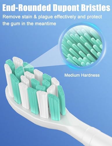 Toothbrush Replacement Heads for Philips Sonicare ProtectiveClean DailyClean Electric Toothbrush Head 1 2 Series Plaque Control Gum 4100 5100 C1 C2 G2 Snap-on, 10 Pack - Image 4