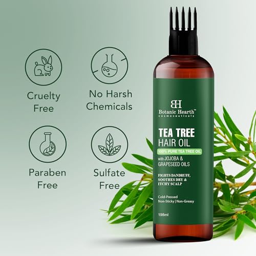 Botanic Hearth Tea Tree Oil for Hair | With Jojoba & Grapeseed Oils | Soothes Itchy Scalp & Fights Dandruff | Non GMO Verified | 6.7 fl oz - Image 6