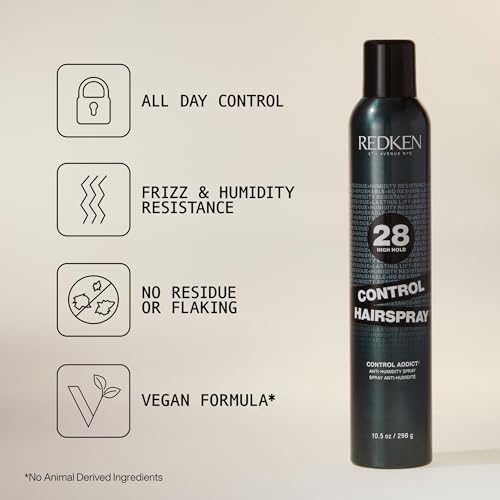 Redken Control Hairspray 28 | High-Hold Hair Spray for Women | Flake-Free, Quick-Dry Finish | Long-Lasting Frizz Protection | Humidity Resistance | 24 Hour Style Control | For All Hair Types - Image 4