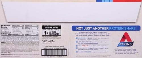 Atkins Creamy Vanilla Protein Shake, 15g Protein, Low Glycemic, 2g Net Carb, 1g Sugar, Keto Friendly, 12 Count - Image 3