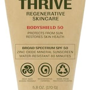 Thrive Reef Safe Sunscreen SPF50 - Hawaii 104 Reef Act Compliant - Mineral Sunscreen Non-Nano Zinc Oxide - Vegan, (5.8 Oz (Pack of 1))