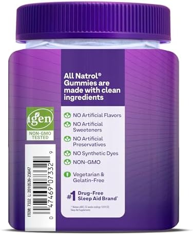 Natrol Melatonin Gummies, Sleep Support for Adults, 5 mg Melatonin Supplement for Sleeping, 90 Strawberry-Flavored Gummies, Up to a 90 Day Supply - Image 9
