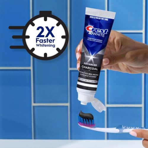 Crest 3D White Advanced Charcoal Teeth Whitening Toothpaste with Fluoride, 3.3 oz, Pack of 3 - Image 7