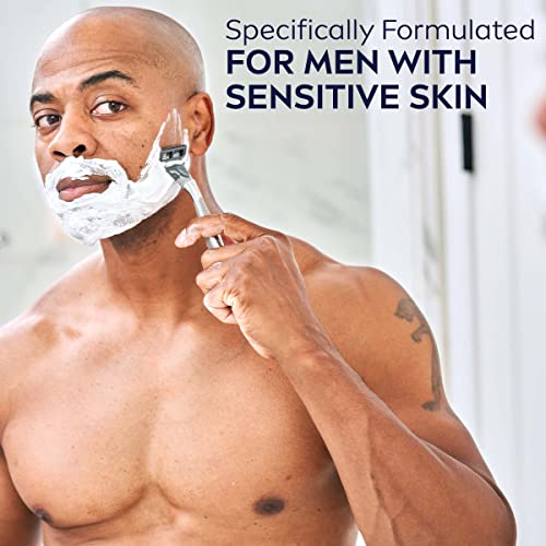 NIVEA MEN Sensitive Shave Gel with Vitamin E, Soothing Chamomile and Witch Hazel Extracts, No Drying Alcohols, 3 Pack of 7 Oz Cans - Image 4
