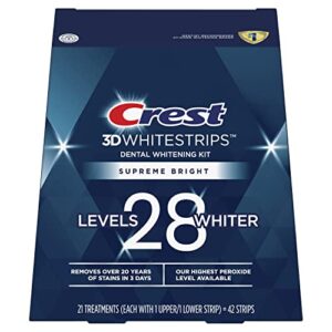 Crest 3D Whitestrips, Supreme Flexfit, Teeth Whitening Strip Kit, 42 Strips (21 Treatments)
