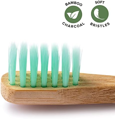 GREENZLA Kids Bamboo Toothbrushes (6 Pack) BPA Free Soft Bristles Eco-Friendly, Natural Toothbrush Set Biodegradable & Compostable Charcoal Wooden - Image 5